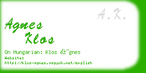 agnes klos business card